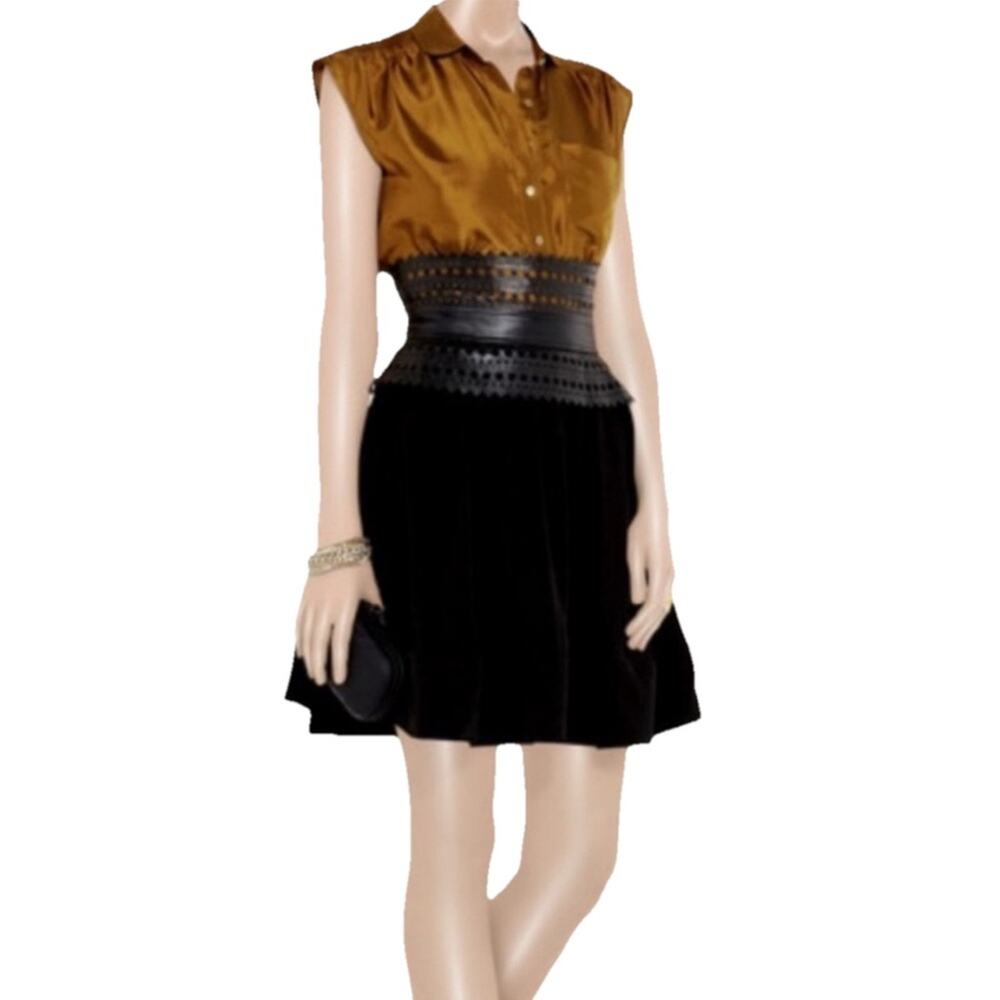 Elizabeth and James leather black  Odila leather glossed skirt Size 2